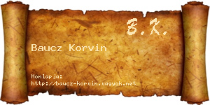 Baucz Korvin névjegykártya